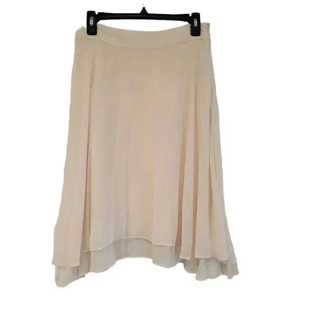 Banana Republic Women's Peach Poly Layered Chiffon Lined A-Line Skirt